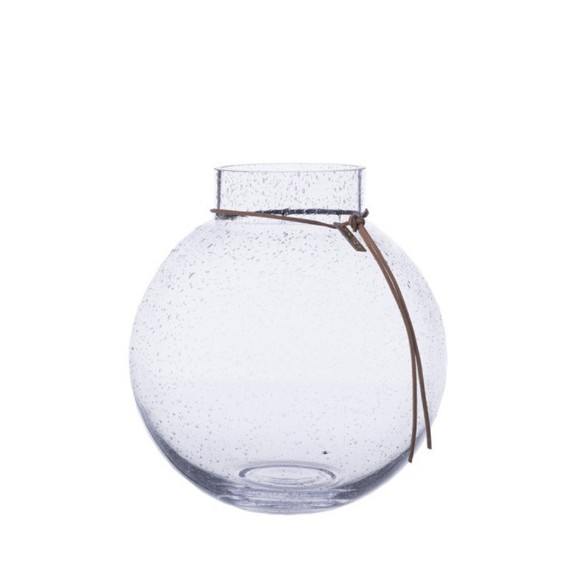 Boblete vase fra ERNST i klart glass med bobler
