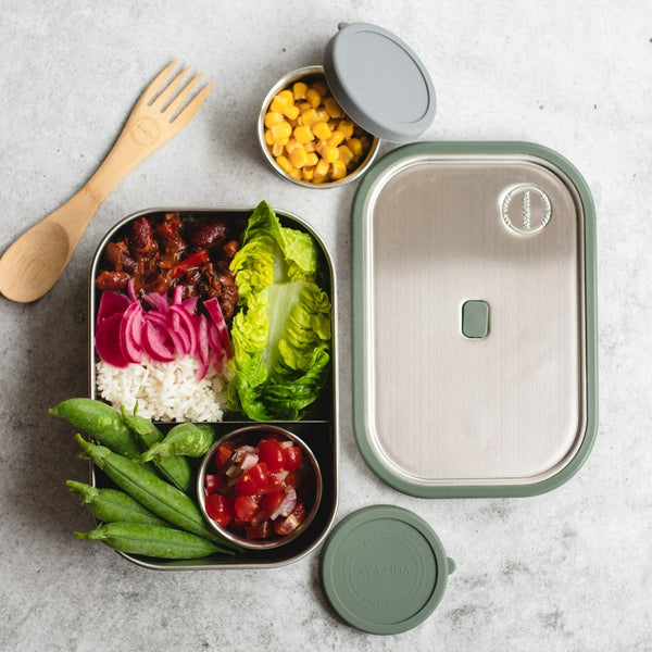 Lunch box i rustfritt stål, tropical green farge